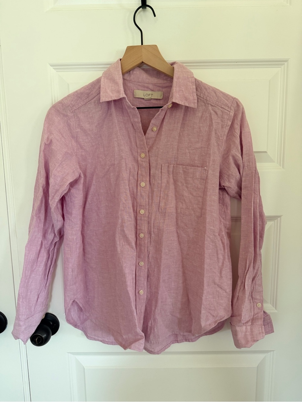 Loft linen button down xs